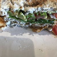 Sándwich Heura por dentro at Cerveceria Victoria in A Coruna