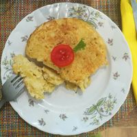 Tapa de tortilla. at Cerveceria Victoria in A Coruna
