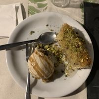 Kantaifi et glace vegan au caramel  at Talos Restaurant in Crete