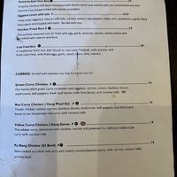 Menu as of August 2023  at Kachai Thai Kitchen in Poulsbo