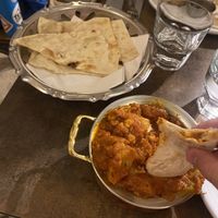 Aloo gobi with vegan garlic naan  at Incredible India in Dubrovnik