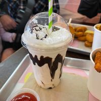 Banofee shake - SO good but if they’re going to charge for whipped cream it should be filled up like the picture  at The Vurger Co - Richmix Square in East London