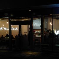 shopfront at night at The Vurger Co - Richmix Square in East London