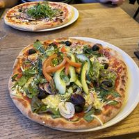 Vegan contadinna pizza (beware the hole in the middle!)  at Woodstone in Haarlem
