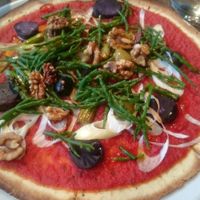vegan and gluten free pizza at Woodstone in Hoofddorp