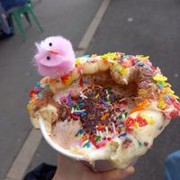 Easter special rainbow cookie dough hot chocolate 🌈🍪☕ The best drink I've had in my life!!! at Pom Kitchen - Sharrow in Sheffield