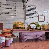 Some of the savoury options on the counter at Pom Kitchen - Sharrow in Sheffield