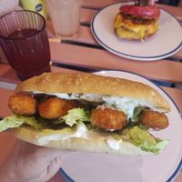 Fish and peas sandwich at Pom Kitchen - Sharrow in Sheffield