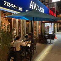 Entrance with outdoor seating at Awash in New York City
