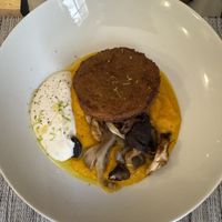 Vegan steak with carrot purée & mushrooms   at Restaurant le 104 in Carcassonne