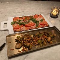 Flatbread and Brussels sprouts  at Beverly on Main in Scottsdale