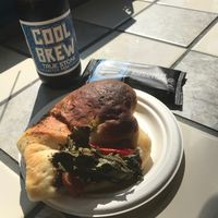 Kale tomato and cashew cheese croissant. Delicious.  at Eureka Compass Vegan Food in St Paul