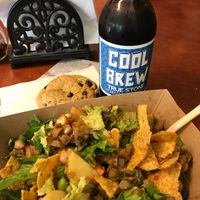 Taco salad and a chocolate chip cooked.  at Eureka Compass Vegan Food in St Paul