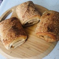 Hearty veg stuffed croissants! at Eureka Compass Vegan Food in St Paul
