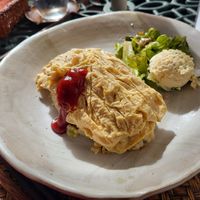 Omu rice (yuba) at Komorebi Cafe in Yawata