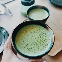 Matcha latte at Healthy Feast in Kuwait City
