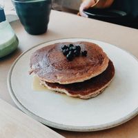 Classic pancakes (order without bee pollen)  at Healthy Feast in Kuwait City