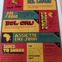 Carte du jour #Veganuary at Jah Jah in Paris