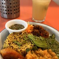  Bol chaud & Jus de gingembre (hot bowl & ginger juice). Both equally delicious!  at Jah Jah in Paris