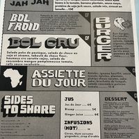 Menu French   at Jah Jah in Paris