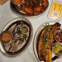 Tempeh skewers, cauliflower wings, plantain at Jah Jah in Paris