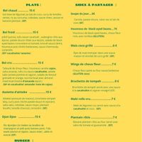 Menu February 2026 at Jah Jah in Paris