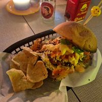 Kimchi burger with vegan cheese at Bar Cali in Nijmegen