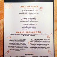 Menukaart at Bar Cali in Nijmegen