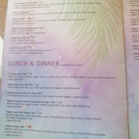 Menu at Beach Bowl in Legian