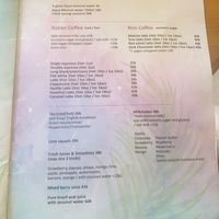 Menu at Beach Bowl in Legian