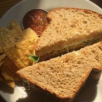 Fake turkey sandwich. Absolutely delicious  at Cafe Evolution in Florence