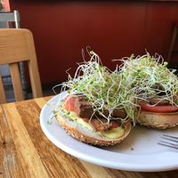 Bagel Benedict. Awesome! at Cafe Evolution in Florence