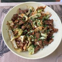 Very „meaty” Korean dish  at El Enano Verde in Torremolinos