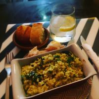 The most amazing mushroom risotto with asparagus cream sauce! at El Enano Verde in Torremolinos