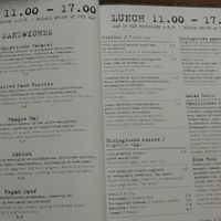 Lunch menu at De Zwarte Ruiter in The Hague