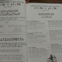 Dinner menu at De Zwarte Ruiter in The Hague