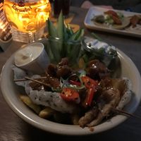 Vegan saté bowl at De Zwarte Ruiter in The Hague