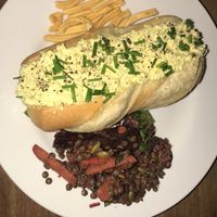 This was the egg baguette with crisp and a side salad. Absolutely obsessed with this!!! I get it everytime😍!!! at 387 Ormeau Road in Belfast