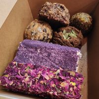 Turkish pastries and cookie balls at Oromo Cafe in Chicago
