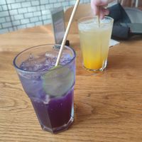 Butterfly pea soda, turmeric soda at Broccoli Revolution - Central Embassy in Bangkok