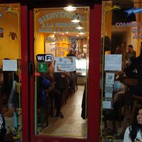 Entrance of the restaurant at La Reverde Parrillita Vegana in Buenos Aires
