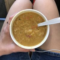 Soup of the day- coconut lentil dhal with butternut squash (vegan) at SFO - San Francisco Soup Company - T3 in South San Francisco