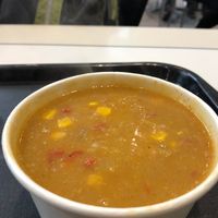 Corn chowder! Meow!!  at SFO - San Francisco Soup Company - T3 in South San Francisco