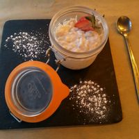 Vegan rice pudding at Le Tandem in Biarritz