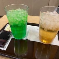 Melon Soda and Ginger Ale at Mos Burger in Tokyo