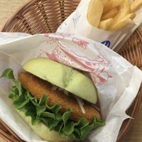 Plant based "Sea soy burger" aka vegan fish burger  at Mos Burger in Tokyo