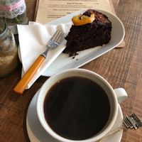 Chocolate orange truffle fudge cake  at Ground Up in Bury