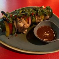 Asada Skewer w/ Oyster Mushroom, Grilled Veggies, Chimichurri
& House Chipotle BBQ at Bad Hombres in Darlinghurst