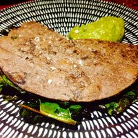 Zucchini flower & cavolo nero quesadilla  at Bad Hombres in Darlinghurst