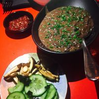 Stewed black beans at Bad Hombres in Darlinghurst